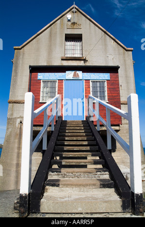 dh Pulteneytown WICK CAITHNESS Station des anciens bateaux de sauvetage Lower Pulteney Wick Bay rnli hangar Royal National Lifeboat institute Banque D'Images