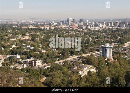 Vue depuis le Getty Center, Los Angeles en Californie Banque D'Images