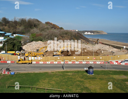 Scarborough North Yorkshire UK Démolition du complexe d'angle à North Bay avant de réaménagement à Mars 2007 Banque D'Images