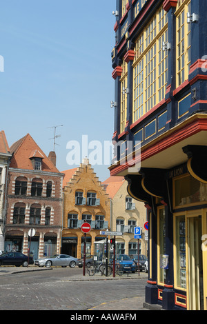 Maisons dans le Vieux Lille (ancienne Lille-Flanders-France) Banque D'Images