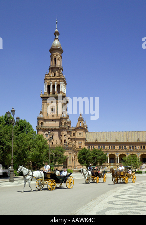 Séville, Plaza de Espana, Andalousie, Espagne Banque D'Images