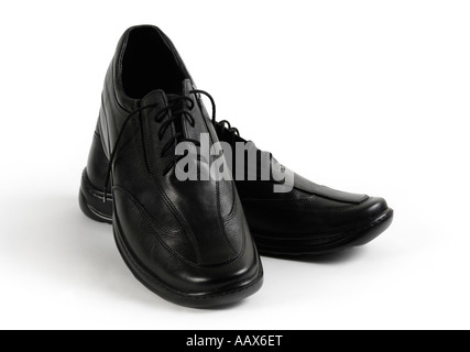 Paire de chaussures en cuir noir hommes Banque D'Images