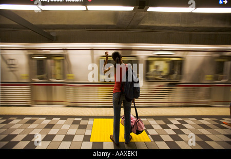 La gare de l'Ouest HOLLYWOOD Los Angeles Metro Rail System California United States of America Banque D'Images