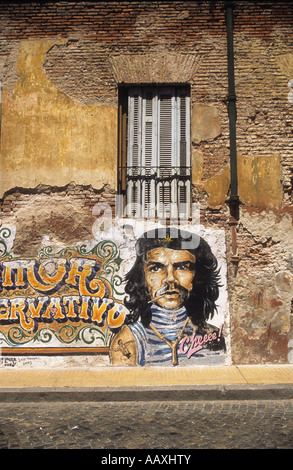 Murale de style gaucho Che, San Telmo, Buenos Aires, Argentine Banque D'Images