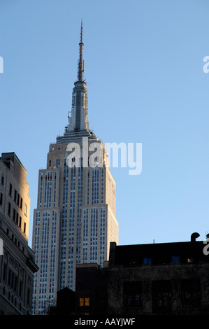 Empire State Building avec la lumière de fin d'après-midi, New York City Banque D'Images