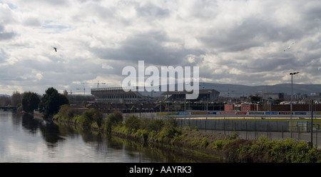 Ancien stade Lansdowne Road à Dublin, Irlande. Ce stade est aujourd'hui réaménagé accueil à l'Irlande de rugby et des équipes de football. Banque D'Images