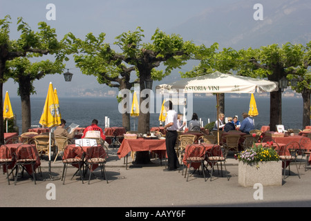 Terrasse de restaurant Bellagio Lac de Côme Banque D'Images