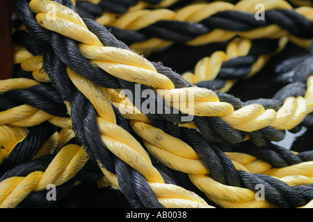 Manchester Ship Canal Cruise - corde sur le navire Banque D'Images