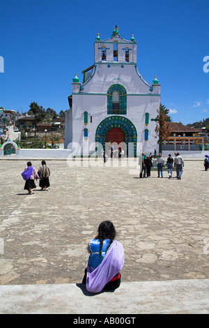 Eglise de San Juan Bautista, St John the Baptist Church, San Juan Chamula, près de San Cristobal de las Casas, Chiapas, Mexique Banque D'Images