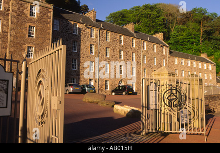 New Lanark conservation du site du patrimoine mondial de l'village Robert Owens Lanarkshire en Écosse maisons travailleurs UK Banque D'Images