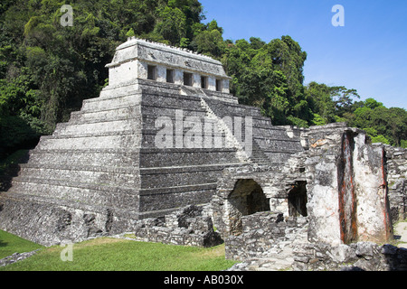 Templo de las Inscripciones, Temple des Inscriptions de Palenque, site archéologique, Palenque, Chiapas, Mexique Banque D'Images