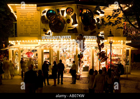 La boutique de cadeaux dans Tivoli Copenhague Banque D'Images