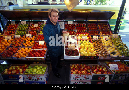 1379 Melbourne Australie Victoria vendeur de fruits Banque D'Images