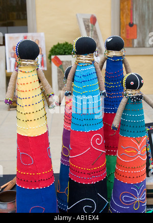 Art et artisanat d'Afrique du Sud poupées tribales Banque D'Images