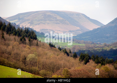 Visualiser jusqu'Vale de Ewyas vers Lord Hereford's Knob ou Twmpa Powys Monmouthshire South Wales UK Banque D'Images