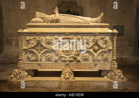 Lieu de sépulture de Vasco da Gama, Monastère de los Jerónimos, église, UNESCO World Living Heritage Site, Belém, Lisbonne, Portugal Banque D'Images