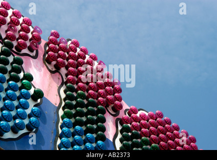 Parc d'expositions en bord de mer lumières Harbour Park Amusements, Littlehampton, Hampshire. Banque D'Images