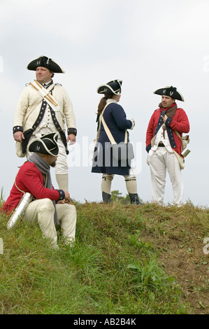 La promulgation de la guerre révolutionnaire montre la vie du camp de cantonnement de l'armée continentale dans le cadre de la 225e anniversaire de la Banque D'Images