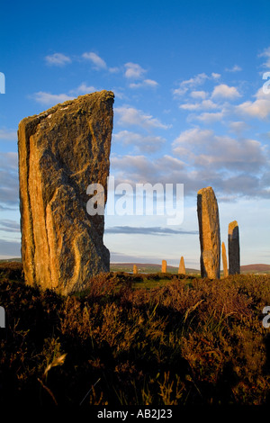 dh anneau de pierres sur pied néolithique DE BRODGAR ORKNEY SCOTLAND Henge site du cercle de pierres ecosse patrimoine mondial de l'unesco âge de bronze royaume-uni Banque D'Images