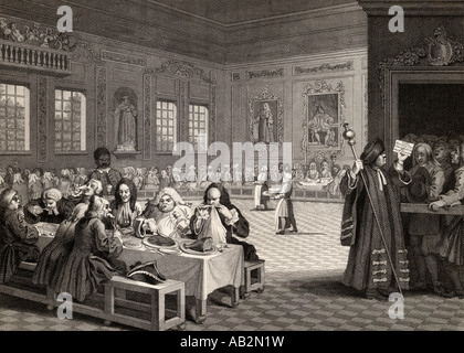 L'industrie et de l'oisiveté. L'industrieux prentice sont enrichis et shérif de Londres. À partir de l'original design by Hogarth Banque D'Images