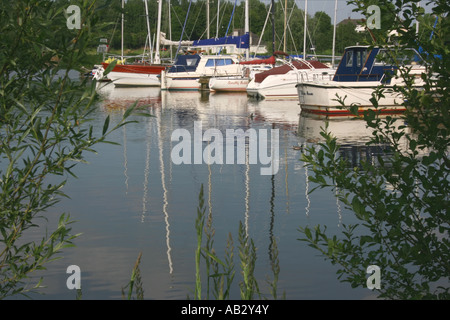 Les bateaux de plaisance amarrés à Kinnego Marina, Lough Neagh, Craigavon, County Armagh, en Irlande du Nord Banque D'Images