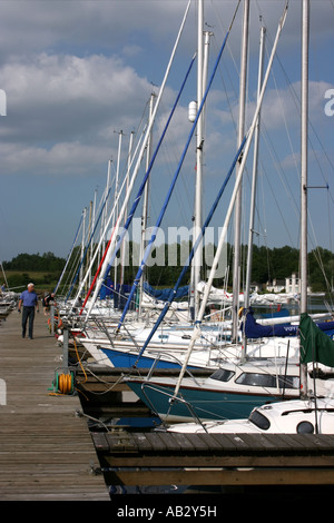 Les bateaux de plaisance amarrés à Kinnego Marina, Lough Neagh, Craigavon, County Armagh, en Irlande du Nord Banque D'Images