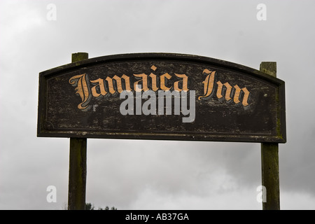 Signe pour Jamaica Inn sur Bodmin Moor Bolventor Launceston Cornwall Angleterre Banque D'Images