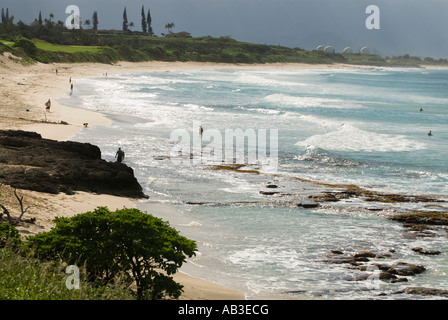 Plage du Nord, Péninsule de Mokapu, Base du Corps des Marines, La Baie de Kaneohe, Hawaii Oahu, Hawaï au vent Banque D'Images