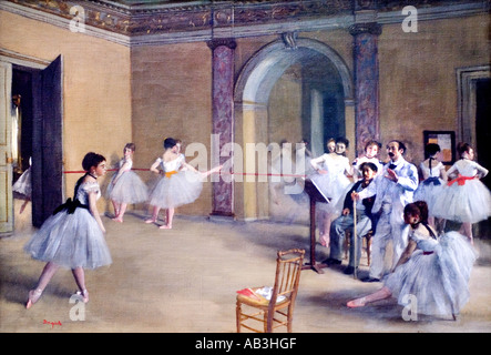 Edgar Degas 1834-1917 France Ballet Français répétition sur l'ensemble. 1874. Banque D'Images