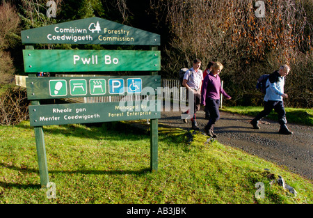 Les marcheurs qui prennent part à la vraie bière Ramble walking festival à PWLL BO site de pique-nique près de Llanwrtyd Wells Powys Pays de Galles UK Banque D'Images