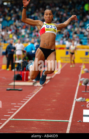 Jade Johnson long saut Norwich Union World Trials et AAA Championships Banque D'Images