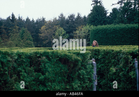 En labyrinthe Vandusen gardens Vancouver BC British Columbia Canada Banque D'Images