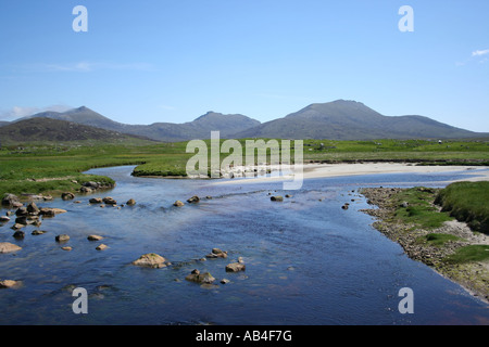 Thacla et Beinn Mhor South Uist Hébrides extérieures en Écosse Juin 2007 Banque D'Images