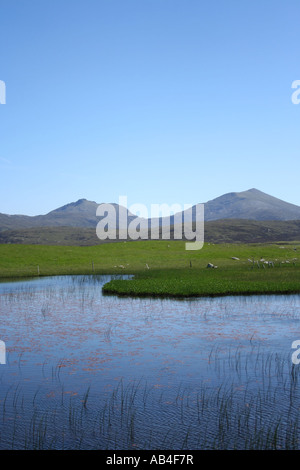 Beinn Mhor avec Loch Druidibeg South Uist Hébrides extérieures en Écosse Juin 2007 Banque D'Images