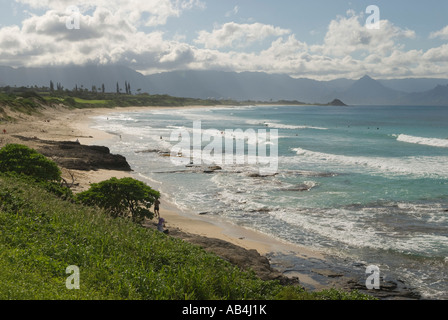 Plage du Nord, Péninsule de Mokapu, Base du Corps des Marines, La Baie de Kaneohe, Hawaii Oahu, Hawaï au vent Banque D'Images