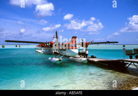 Twin Otter DH en hydravion Maldives exploité par Maldivian Air Taxi Banque D'Images