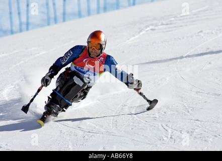 Denis Barbet de la France dans la mens Ski alpin Slalom géant de la concurrence Séance Banque D'Images