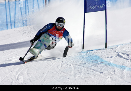 Yohann Taberlet de France dans la mens Ski alpin Slalom géant de la concurrence Séance Banque D'Images