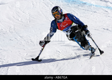 Jean Yves Le Meur de la France dans la mens Ski alpin Slalom géant de la concurrence Séance Banque D'Images
