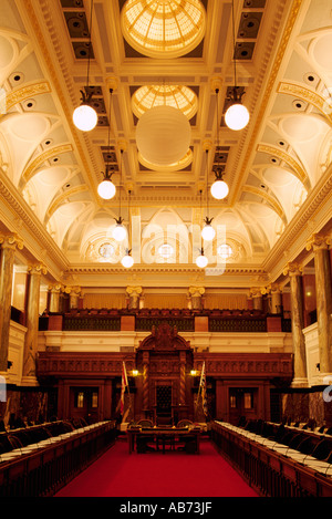 Chambre législative dans les édifices du Parlement de la Colombie-Britannique en capitale de Victoria sur l'île de Vancouver (Colombie-Britannique) Canada Banque D'Images