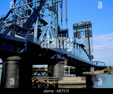 Pont de Newport (levage) sur la Rivière Tees, Teesside, Middlesbrough, Cleveland, England, UK. Banque D'Images