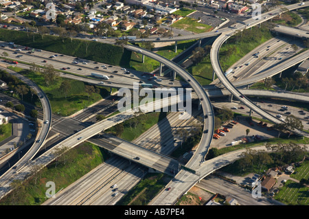 Les autoroutes aériennes Los Angeles CA Banque D'Images