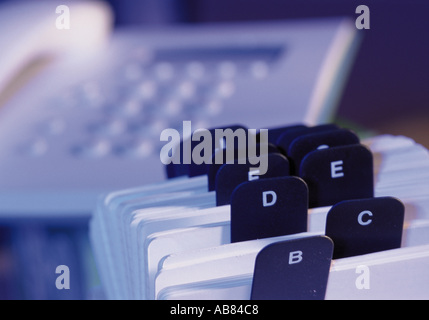 Carte de téléphone et fichier rotatif Banque D'Images