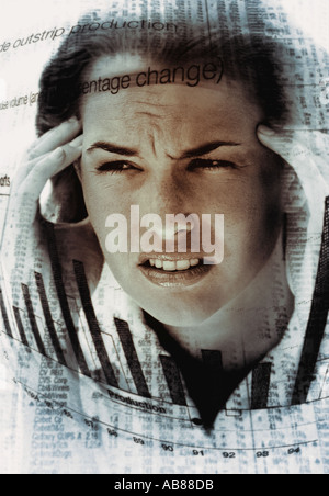 Femme et stock market Banque D'Images