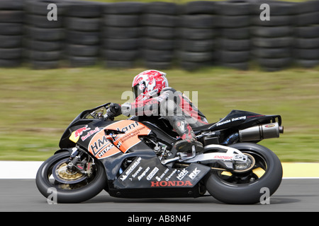 Michael Rutter circonscription de HM Plant Honda au Scottish tour des British Superbike Championship 2005 H M Banque D'Images