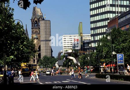 Allemagne Berlin Ville Kaiser Wilhelm Gedachtniskirche Kufurstendamm Banque D'Images