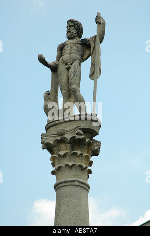 Statue de Jupiter Teutatis sur un pilier de l'Aquincum ancienne ville romaine près de Budapest Hongrie Banque D'Images