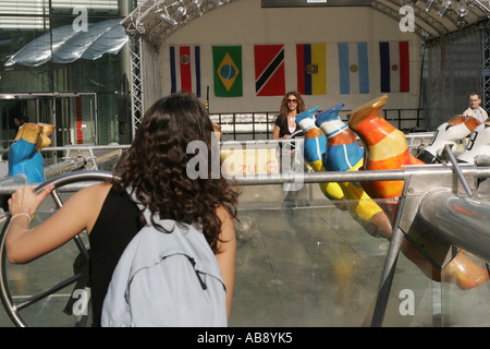 Jouer lifesize baby-foot pendant worldcup Berlin Allemagne Banque D'Images