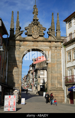 Portugal Minho Braga Arco da Porta Nova gate Banque D'Images