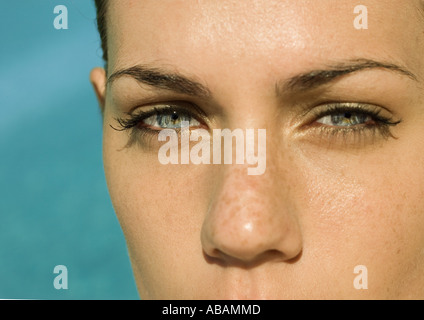 Les yeux et le nez de la femme Banque D'Images